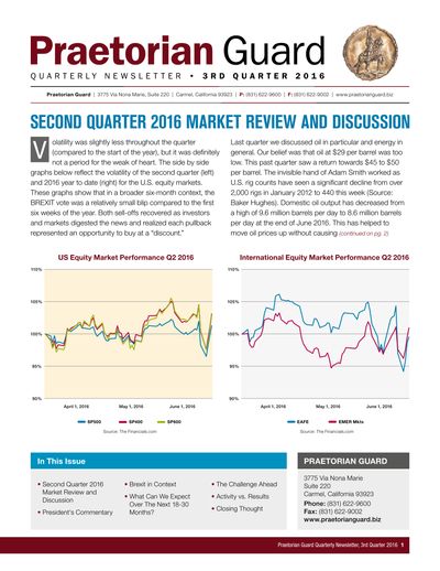 Q3 2016 newsletter cover