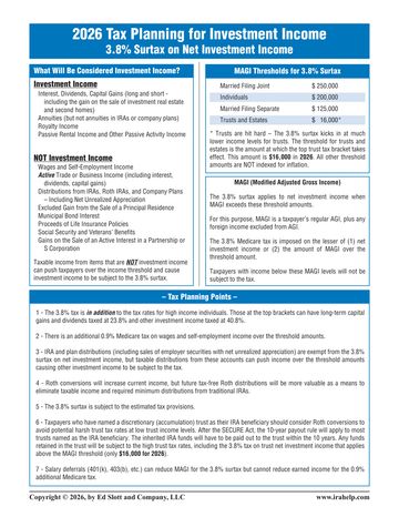 2026 Tax Planning for Investment Income chart preview