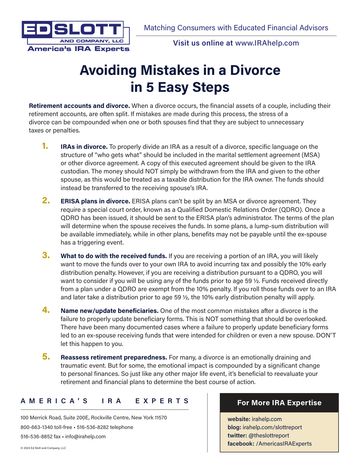 Avoiding Mistakes in a Divorce in 5 Easy Steps first-page preview